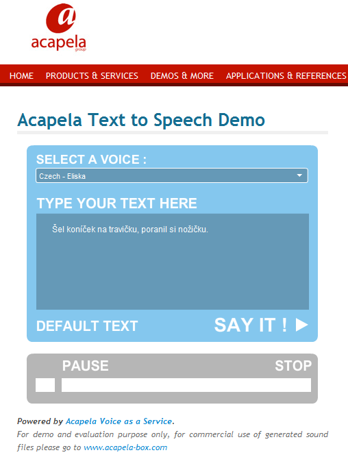 acapela box demo